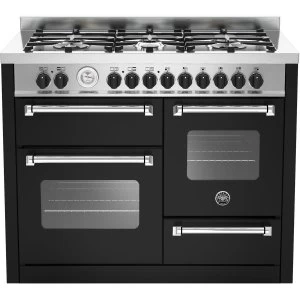 Image of Bertazzoni MAS110-6-MFE-T-NEE Master Series 110cm Dual Fuel Range Cooker - Black