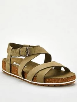 Image of Timberland Malibu Waves Strap Flat Sandal - Olive