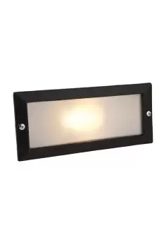 Image of Brick 1 Light Outdoor Light Outdoor Without Louvre Black Opal Glass IP54 E27