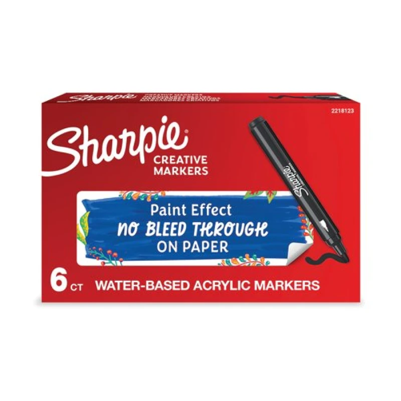 Image of Sharpie Sharpie Creative Marker Bullet Tip Black (Pack of 6) 2218123 2218123