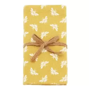 Image of Walton & Co Bee Napkin, Pack of 4, Ochre