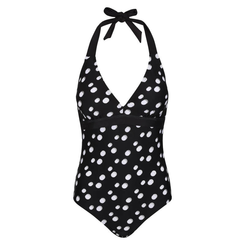Image of Regatta Flavia Swimming Costume One Piece Swimsuit Womens - Black 8