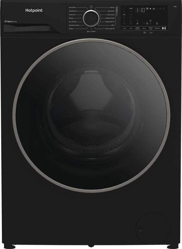 Image of Hotpoint Fabric Care HBCA 93B CARE UK 9KG Washing Machine with 1400 rpm - Black - A Rated
