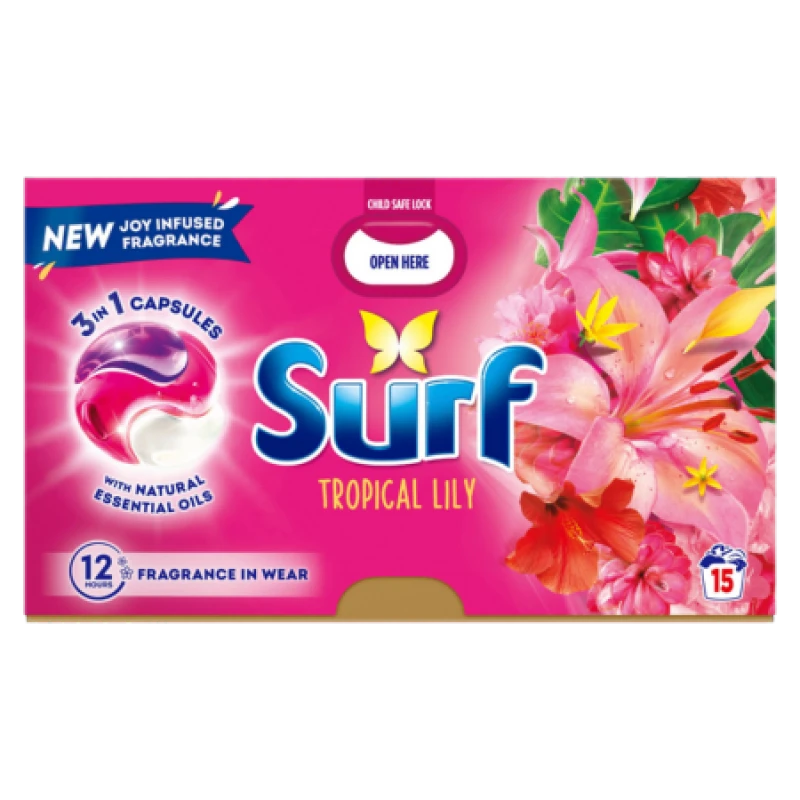 Image of Surf 3-in-1 Tropical Lily Washing Pods - 15 pcs. SUR-527757