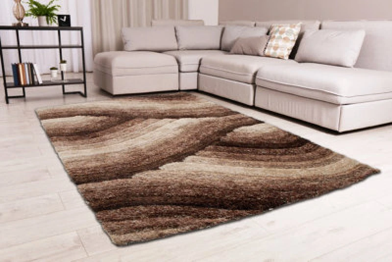 Image of Ds Living Ultra Plush Wave Mocha Rug