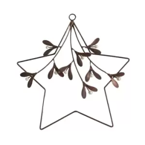 Image of Ivyline Antique Gold Star Mistletoe Wreath W31Cm