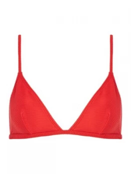 Image of French Connection Ottoman triangle bikini top Red