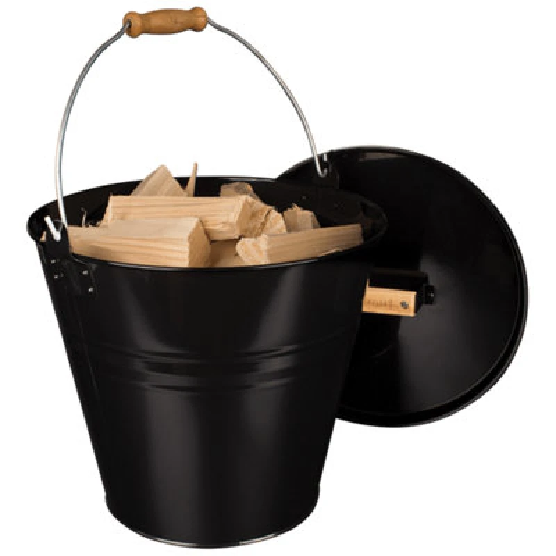 Image of Valiant Fireside Kindling, Log, Coal & Fuel Storage Skuttle Bucket Black