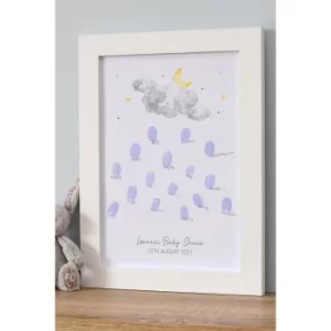 Image of Personalised Cloud A4 Framed Finger Print Register