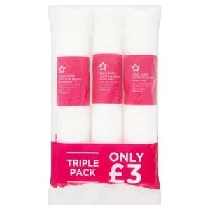 Image of Superdrug Cotton Wool Pads Triple Pack 100 x 3