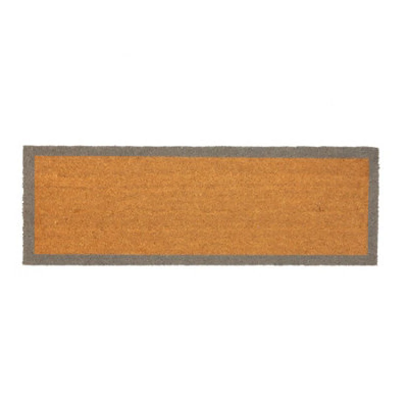 Image of Nicola Spring Coir Double Door Mat 120 x 40cm Grey Border Brown unisex