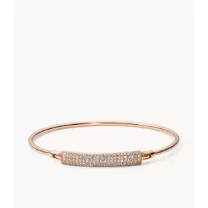 Image of Fossil Womens Bar Rose Gold-Tone Stainless Steel Bangle - Rose Gold