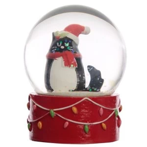 Image of Feline Festive Christmas Cat Waterball Snow Globe