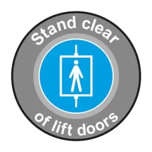 Image of Stand Clear of Lift Doors' Floor Graphic (400mm Dia)