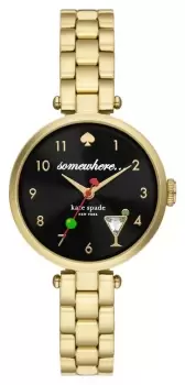 Image of Kate Spade KSW1806 Holland (28mm) Black Cocktail Dial / Gold Watch