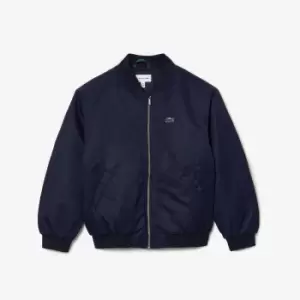 Image of Kids' Lacoste Nylon Colour-block Teddy Jacket Size 12 yrs Navy Blue