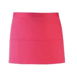 Image of Premier Ladies/Womens Colours 3 Pocket Apron / Workwear (Pack of 2) (One Size) (Hot Pink)