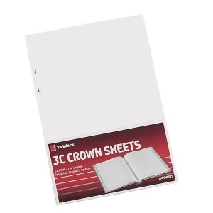 Image of Rexel Twinlock Crown 3C Binder Double Ledger Refill Sheets Pack of 100