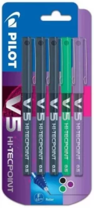 Image of Pilot V5 Hi-Tecpoint Liquid Ink Rollerball Pen 0.5mm Tip 0.3mm Line 3