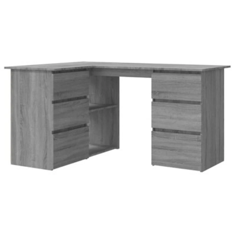 Image of Vidaxl Corner Desk Grey Sonoma 145X100X76cm Engineered Wood, Grey 815442