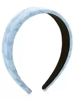 Image of Coach Signature Chambray Headband - Blue