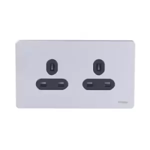 Image of Schneider USFP 13A Single Pole 2G Unswitched Socket Black Insert Polished Chrome - GU3460BPC