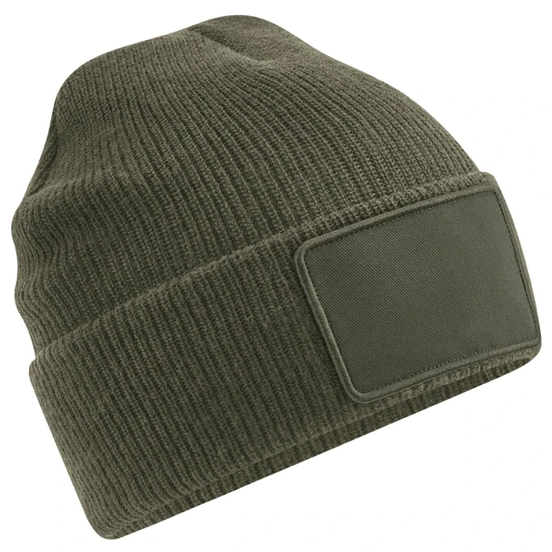 Image of Beechfield Beechfield Men Thinsulate Removable Patch Beanie in Green Green One Size Male 5059958982581