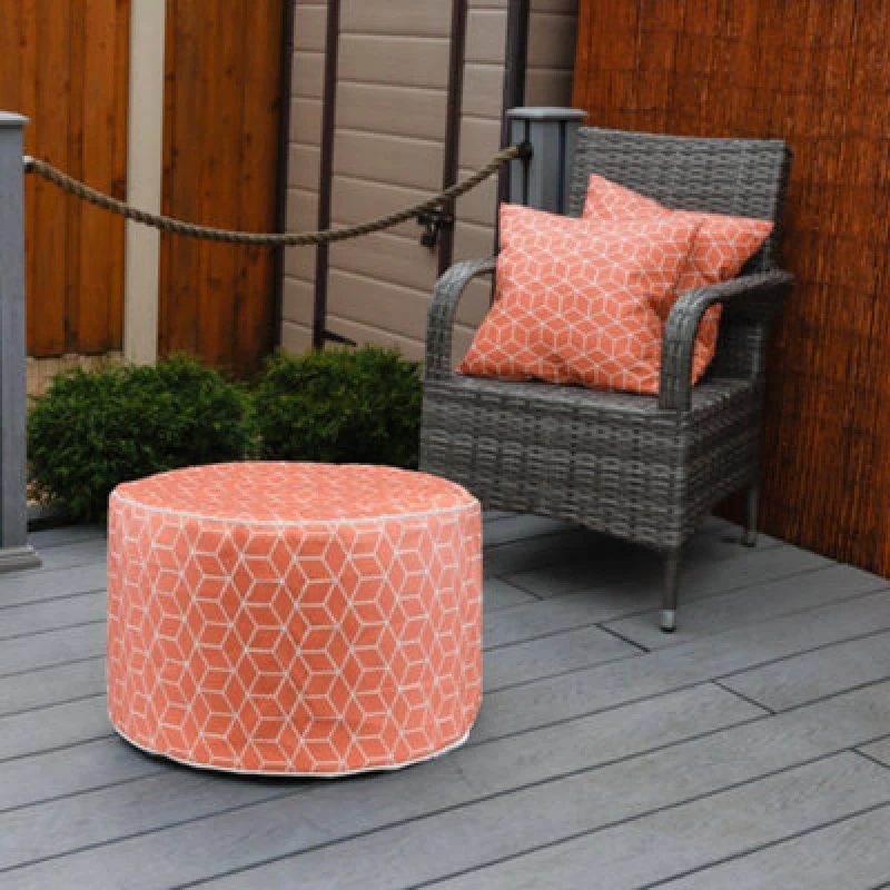 Image of Streetwize Outdoor Cube Terracotta Pouf Ottoman - Brown Brown One Size