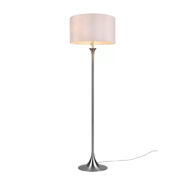 Image of Sabia Modern 3 Light Floor Lamp with Shade Nickel Matt