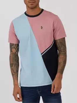 Image of Luke 1977 Tape Detail T-Shirt - Pink, Size S, Men