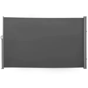 Image of 3x1.8M Retractable Side Awning Screen Fence Patio Privacy Divider Grey - Grey - Outsunny