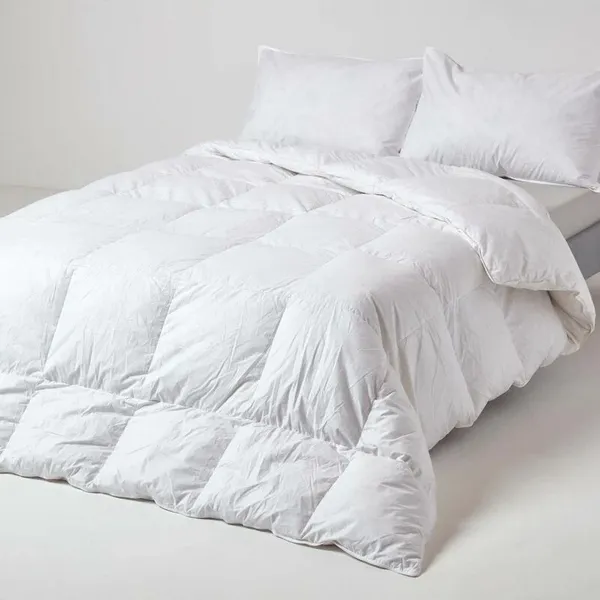 Image of Duck Feather and Down 10.5 Tog Super King Size Autumn Duvet - White - Homescapes