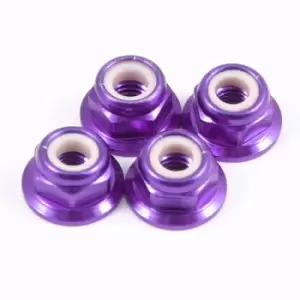 Image of Fastrax M4 Purple Flanged Locknuts