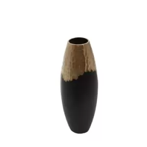 Image of Olivia's Black And Gold Dimpled Vase Large