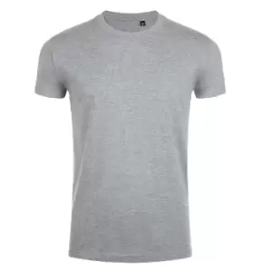 Image of SOLS Mens Imperial Slim Fit Short Sleeve T-Shirt (S) (Grey Marl)