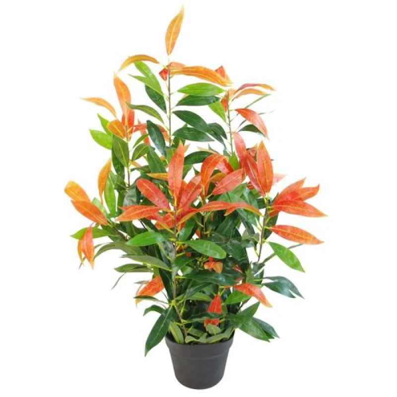 Image of Leaf 80cm Artificial Red and Green Ficus Plant Red unisex