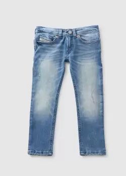 Image of Diesel Kids Sleekner Jeans In Mid Wash