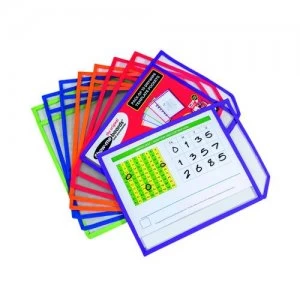 Image of Show-me A4 Drywipe Template Pockets Pack of 10 DTP10A