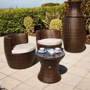 Image of Provence Rattan 2 Seater Square Tea For Two Set in Cappuccino