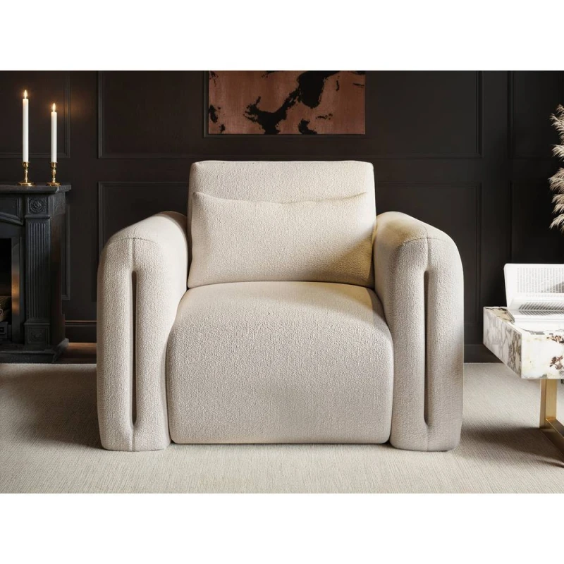 Image of Solace+Co Mabel Fabric Armchair in Beige Beige Unisex