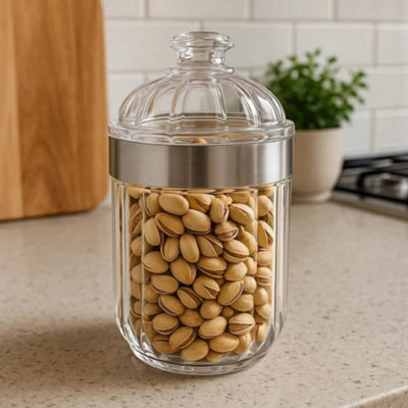 Image of Premier Housewares Maison by Premier Medium Acrylic Canister Silver