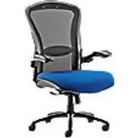 Image of Dynamic Synchro Tilt Heavy Duty Chair Height Adjustable Arms Houston Heavy Duty Black Back, Stevia Blue Seat High Back