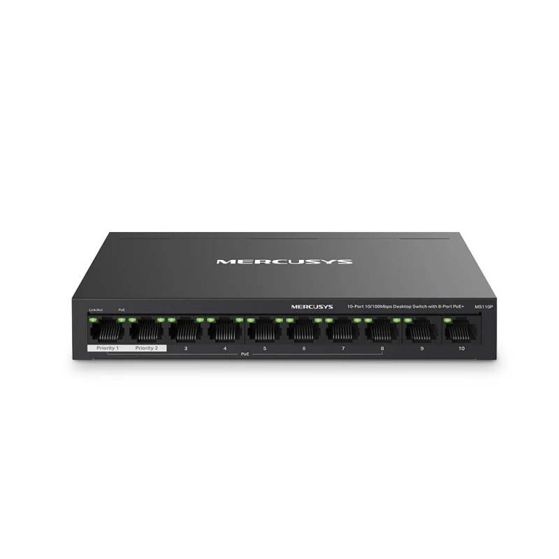 Image of 10-Port 10/100Mbps Desktop Switch with 8-Port PoE+