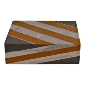 Image of Abstract Design Resin Large Trinket Box Design Diagonal Stripes