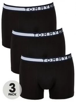 Image of Tommy Hilfiger 3 Pack Side Logo Trunks - Black, Size 2XL, Men