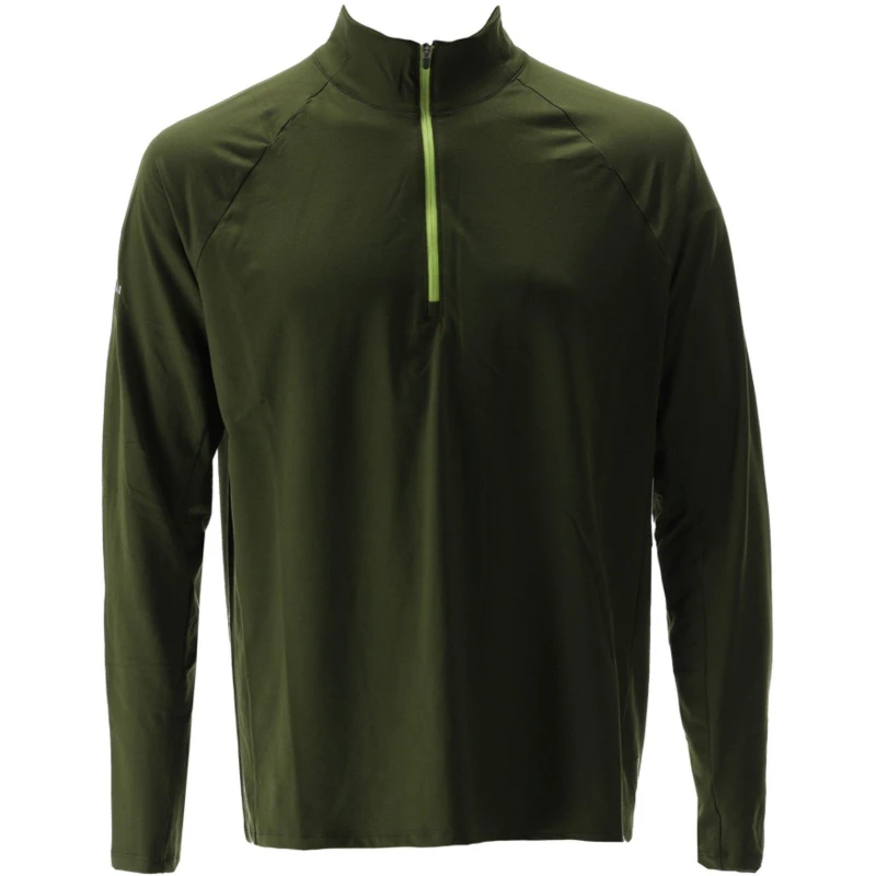 Image of Nathan Mens Tempo 4 Zipped Long-Sleeve Performance Top Forest Green male Medium