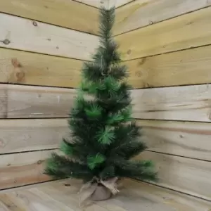 Image of 75cm Tall Vancouver Pine Miniature Green Christmas Tree in Jute Bag