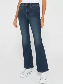 Image of Levis 726 High Rise Flare Jean - Blue Swell, Blue, Size 32, Inside Leg 30, Women