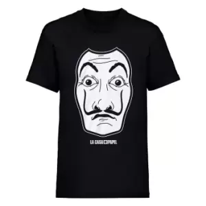 Image of Money Heist Unisex Adult Mask T-Shirt (L) (Black)