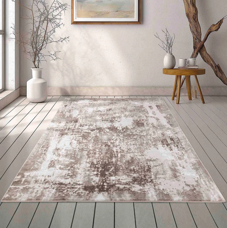 Image of Serenity Modern Abstract Acrylic Contemporary Area Rugs Stone 200X290 Cm